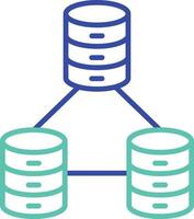 Database connection outline dual color illustration icon design vector