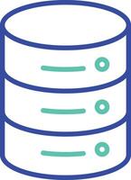 Database outline dual color illustration icon design vector