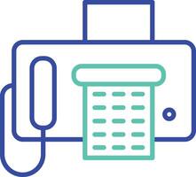 Fax Machine outline dual color illustration icon design vector