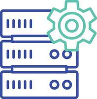 Database Server Setting outline dual color illustration icon design vector