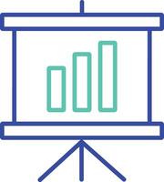 Chart Board outline dual color illustration icon design vector