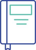 Book outline dual color icon design vector