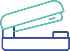 Stapler outline dual color illustration icon design vector