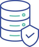 Database Security outline dual color illustration icon design vector