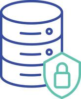 Database Locks outline dual color illustration icon vector