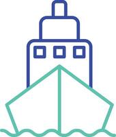 ship outline dual color illustration icon design vector
