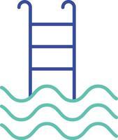 swimming pool outline dual color icon design vector