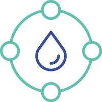 recycle water outline dual color icon vector