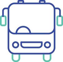 School bus outline dual color illustration icon design vector