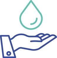 Save water outline dual color icon design vector