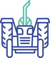 Tractor outline dual color illustration icon design vector