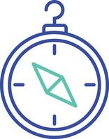 compass outline dual color illustration icon design vector