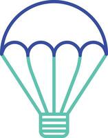 parachute outline dual color illustration icon design vector