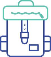 backpack outline dual color icon design vector