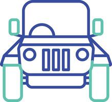Jeep outline dual color illustration icon design vector