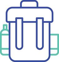 backpack outline dual color icon vector