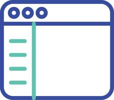 Browser interface outline dual color illustration icon design vector