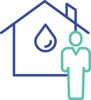 home outline dual color icon design vector
