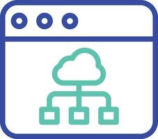 web Cloud Storage outline dual color illustration icon design vector