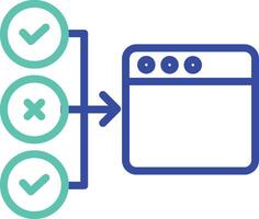 web layout planning outline dual color illustration icon design vector