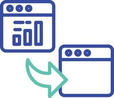 web Marketing Report outline dual color illustration icon design vector