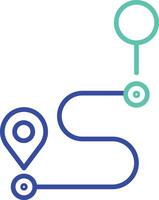 Map distance outline dual color illustration icon design vector