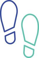 footprint outline dual color illustration icon design vector