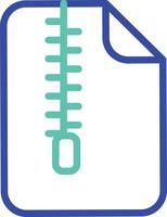 Zip file outline dual color illustration icon design vector