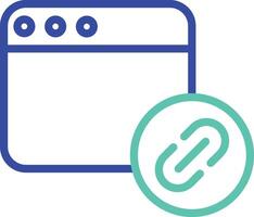 Website Link outline dual color illustration icon design vector