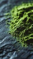 Moringa powder showing rich green color and fine texture photo