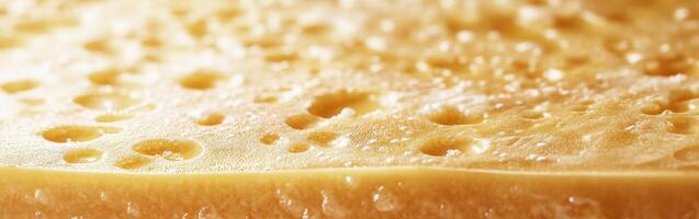 Gouda cheese with its characteristic holes and texture photo