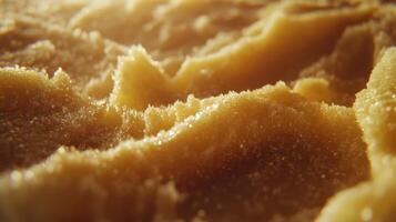 Gouda cheese with rich texture can be seen in close-up view photo