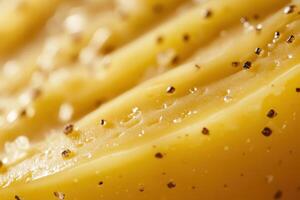 Delicious gouda cheese with rustic texture and spices photo