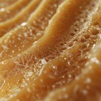 Gouda cheese with rich texture and natural holes captured in detail photo