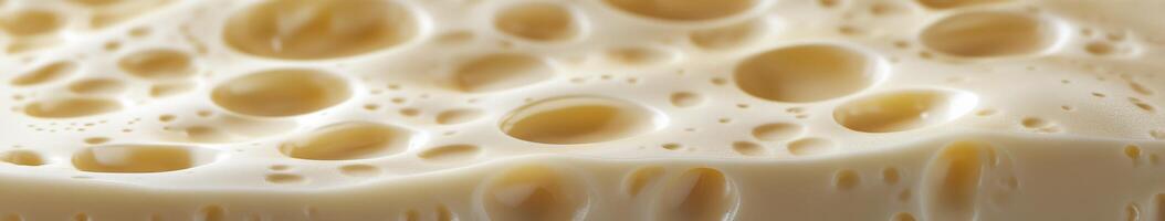 A close up of a piece of cheese with holes photo