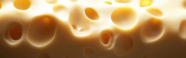 A close up of a piece of cheese with holes photo