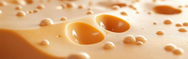 Close up of a piece of cheese with water droplets photo