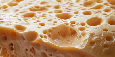 A piece of cheese with holes in it photo