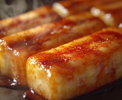 Tteokbokki served hot with spicy sauce and a glossy glaze photo