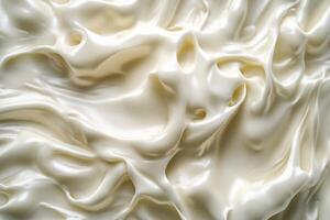 A close up of a white liquid with swirls photo