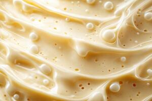 Soft cheese with a creamy and smooth texture served on a plate photo