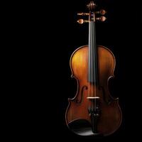 Violin in dark background highlighting craftsmanship and elegance photo