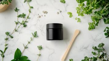 Natural shilajit preparation with herbs and organic materials photo
