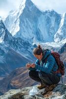 Exploring the mountains with shilajit and nature's beauty photo