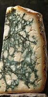 Discovering the intricate texture of blue cheese with its distinct mold patterns and creamy color variations photo