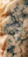 Exploring the intricate texture and patterns of blue cheese, highlighting unique mold veins and creamy composition photo