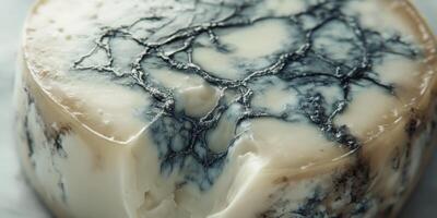 Unique blue cheese with distinct veiny texture and creamy body showcasing gourmet qualities in culinary settings photo