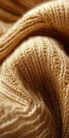 Soft boucle fabric in a warm golden hue highlighting texture and craftsmanship photo