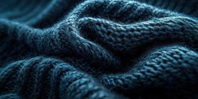 Boucle fabric textures in deep blue showcasing soft, intricate patterns perfect for cozy apparel photo