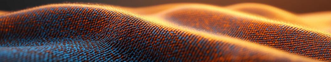 Textile close-up showcasing rich boucle fabric with dynamic texture and color variations in warm lighting photo